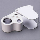 60X Magnifying Loupe Jewelry Eye Glass Magnifier LED Light Jewelers Loop Pocket_