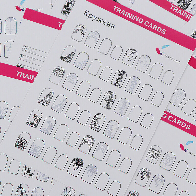 12Sheet Nail Art Training Practice Lines Drawing Painting Template LearningSEAU