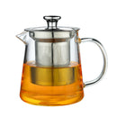 Glass Teapot With Stainless Steel Infuser Strainer Heat Resistant 400ml