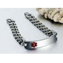 Mens Stainless Steel Chain  Alert ID Cuff Bracelet Wristband Bangle