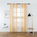 Window Sheer Curtains Rod Pocket Faux Linen Voile Curtains ~Color_1