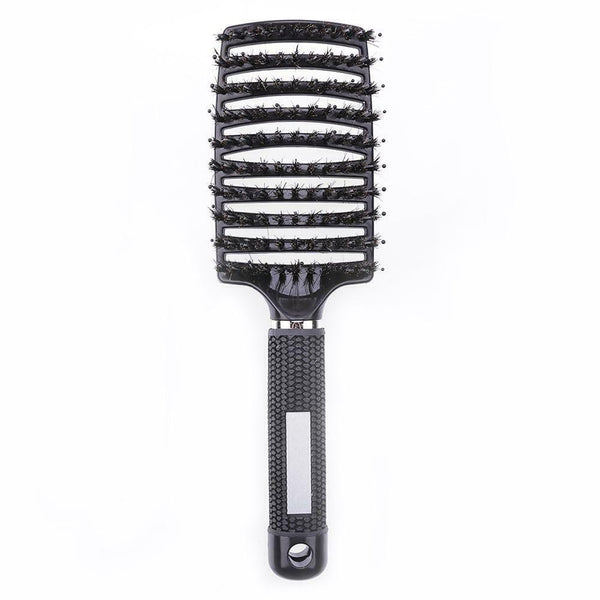 Hair Scalp Massage Comb Anti-Static Straight Curly Hair Styling Brush(Black A#S