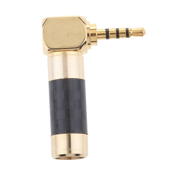 2 Pack Premium 2.5mm L-shaped Right Angle 4 Pole Male Plug Conductor Connector,