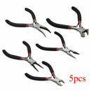 5Pcs Jewellery Mini Pliers Tools Kit Cutter Chain Round Bent Nose Beading D3N7