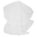 Elegant 2T White Wedding Bridal Elbow Satin Edge Veil With Comb