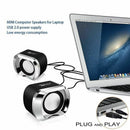 USB 2.0 Notebook Speakers Wired Stereo Mini Computer Speaker for Desktop La X3W2