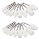 20Pcs Wool Felt Mounted Mandrel Polishing Buffing Wheels Grinding Bits Grin Q9R3