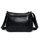 Women Flower Printed Crossbody Bag Multi Pocket Soft PU Shoulder Handbags