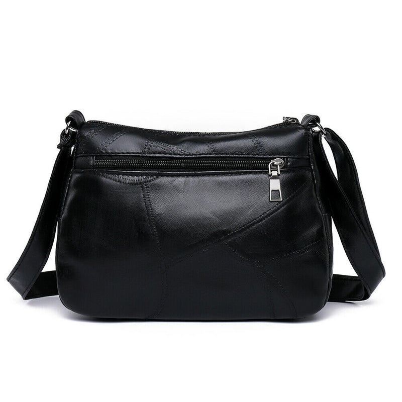 Women Flower Printed Crossbody Bag Multi Pocket Soft PU Shoulder Handbags