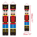 1 Pair Christmas Decoration Walnut Soldier Front Door Curtain Hanging Cloth