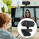 Rotatable USB 2K 1080P Webcam w/ Mic Microphone Camera for Desktop Studying
