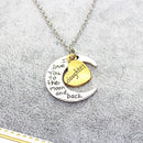 Necklace Fashion Women Elegant Love Moon Letters Daughter Crystal Pendant N