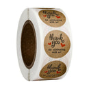 Kraft Paper Round Thank You for Celebrating with Us Stickers 500Labels/Roll