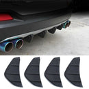 4 Pcs Universal Car Rear Bumper Lip Diffuser Shark Fin Style Car Back Bumpe U4R1