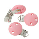 5Pcs Wooden Dummy Clip Metal Pacifier Mixed Colour Clips Wood Baby Round