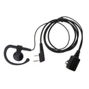 2Pin G-Shape Headset PTT Mic for Walkie Talkie 2 Way Radio Black