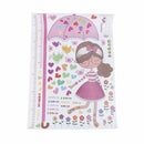 girl umbrella measure height wall stickers pvc mural kids room decor  DDB TR
