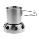 Camping Cup Pot with Foldable Handles and Lid - Ultralight Stainless Steel