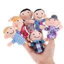 6x Cartoon Familie Fingerpuppen Tuch Baby Educational Hand Story Spielzeug CN 3C