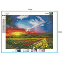 5D DIY Full Drill Diamond Painting Color Flowers Ocean Cross Stitch Mosaic