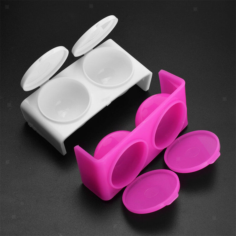 2 Pcs Nails Brushes Cleanser Cup Cleaning Remover Container Bottle With Lid