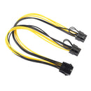 PCIe 8pin to Dual 8-pin 2x(6+2pin) Splitter Extension Cable Power Cable 30cm