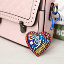 5x DIY Special Shaped Love Heart  Full Drill Diamond Painting Keychain P EZP