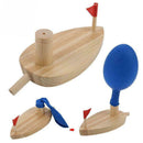 Children Bath Balloon Powered Boat Wooden Gifts Educational Toys Swimming K7K2