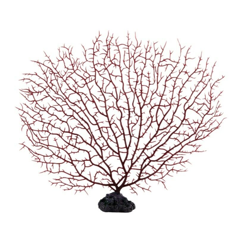 9" Height Red Plastic Coral Decoration for Aquarium Fish Tank V6A9