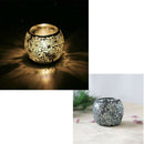 Mosaic Glass Tealight Candle Holder Candlestick for Wedding DIY Decoration_D