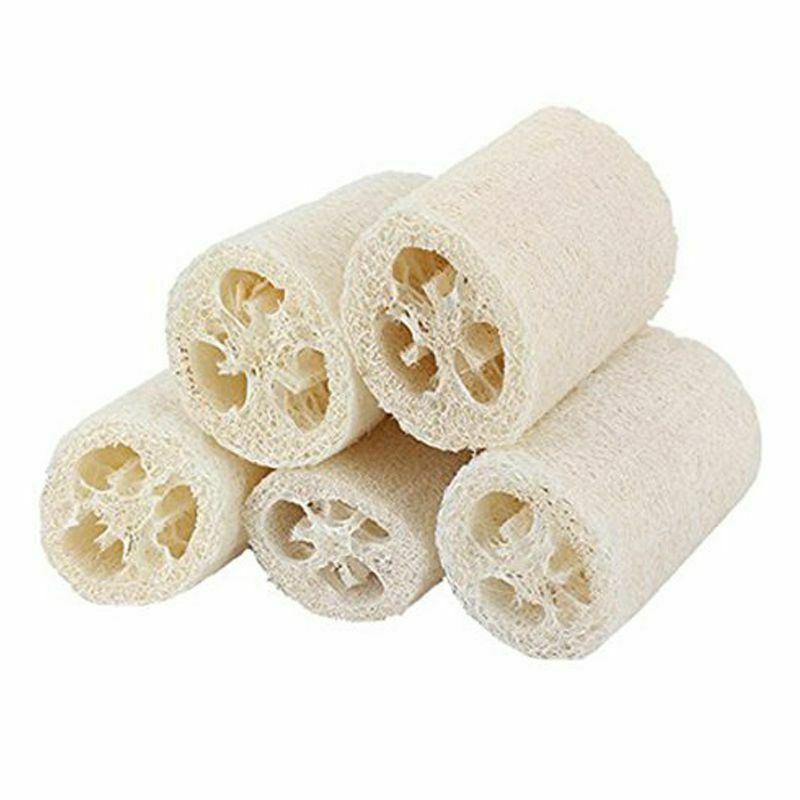 5pcs Portable Loofah Natural Body Bath Shower Sponge Scrubber F7L4