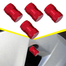 4x Red Metal Tyre Valve Alloy Dust Caps Cover Car Motorbike Bike Van Moped New