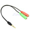 PC Headset To Smartphone Dual Adapter 3.5mm Female to 3.5mm Male Cable Splitter
