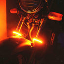 2x Motorcycle Cycling Flexible Turn Signal Amber Brake Tail Light Universal