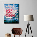DIY Digital Oil Painting By Numbers Flower Boat Canvas Picture Decoration
