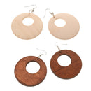 2 Pairs Retro Wood Drop Dangle Earrings Wooden Hook Earring Tribal Jewelry