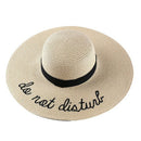 Summer Womens Wide Brim Do Not Disturb Sun Hat Embroidery Straw Cap Floppy  S2C9
