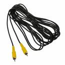 6M Yellow RCA Male to RCA Male Plug Audio Video Extension Cable Cord Black K6Z1