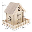 Wooden Bird House Perches Log Cabin for Outdoor / Indoor Hanging Decoration