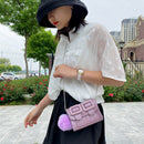 Women Mini Messenger Bags Alligator PU Retro Chain Shoulder Purse (Purple)