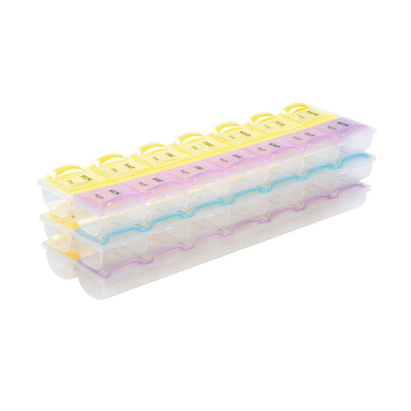 1PC 7-Day Pill Box Weekly AM PM Medicine Organiser Tablet Dispenser Storag GXK