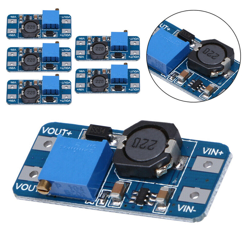 5Pcs MT3608 2A DC-DC Step Up Power Apply Booster Power Module for Arduino