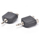 2x 3.5mm Male to 2 RCA Female Y Splitter AV Audio Video Plug Converter Adapte Hn
