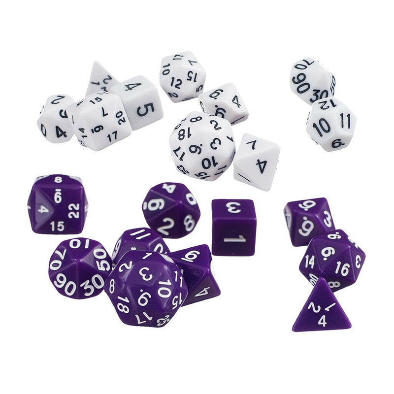 2 Colors Gem Muti Sided Dice Set D4 D6 D8 D10 D12 D20 D24 D30 D&D RPG Game