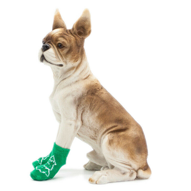 Pet Dogs Christmas Tree Anti-slip Knit Cotton Short Socks 4PCS/Set S green O9H2