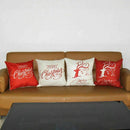 4-Pack Happy Halloween & Christmas Pillow Covers Cotton Linen Bat Pumpkin S Z7D4