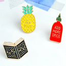 3PCS Enamel Book Pineapple Brooch Pin Shirt Collar Pin Badge Corsage Jewelry JR