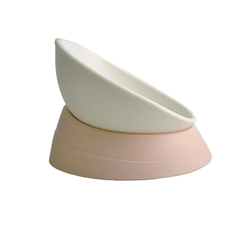 2x Round Kitten Puppy Elevated Bowls Raised Feeder w/ Stand Detachable