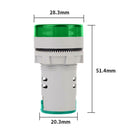 6-100V DC Digital Voltmeter Indicator LED Lamp Round Signal Light (Green)