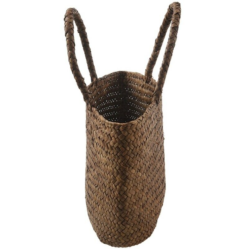 5X(Casual Straw Bag Natural Wicker Tote Bags Women Braided Handbag For Gar S7Z7)